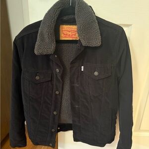 Levi's Black Jacket with Gray Sherpa Lining